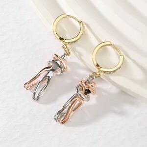 Elegant Gold and Silver Dangle Earrings